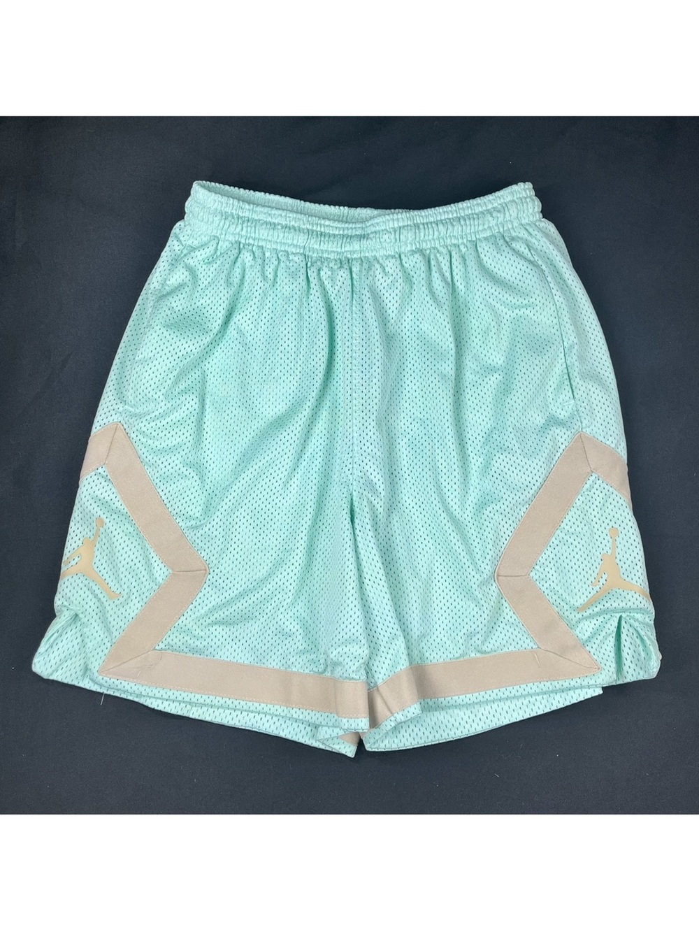Jordan Men's Light Aqua Basketball Shorts with Tan Accents
